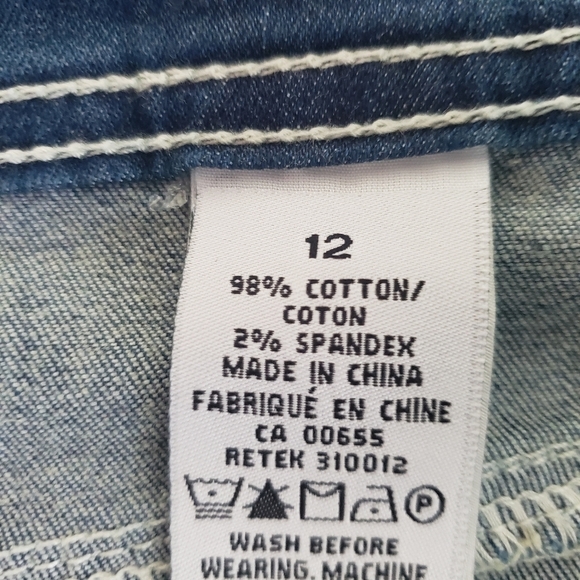 RW&CO BLUE LIGHT WASH JEANS DENIM SKIRT FADED AREA SIZE 12 - Picture 7 of 10